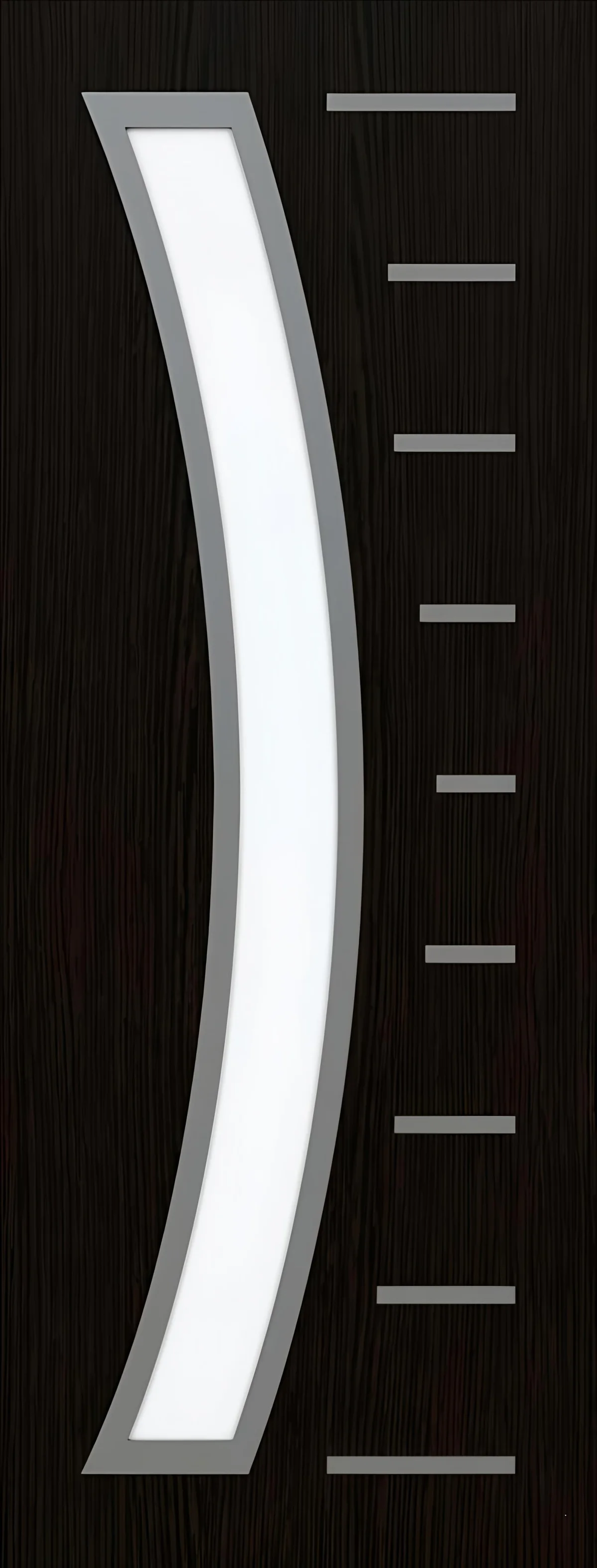 Ușă din sticlă sablată cu model curbat